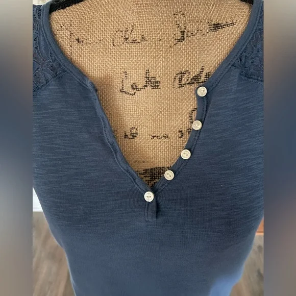 Chaps ladies, short sleeve, Henley style tee - Picture 2 of 6